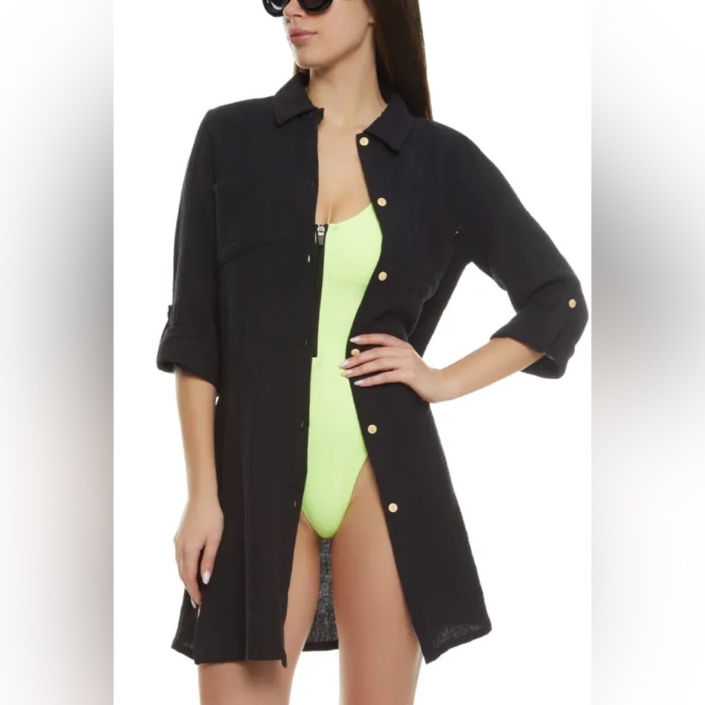 Nicole Miller | Gauzy Button Down Cover Up